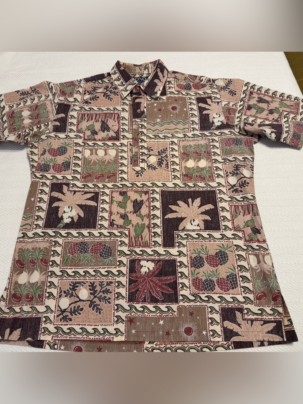 ONO Vintage Tropical Print Hawaiian Shirt